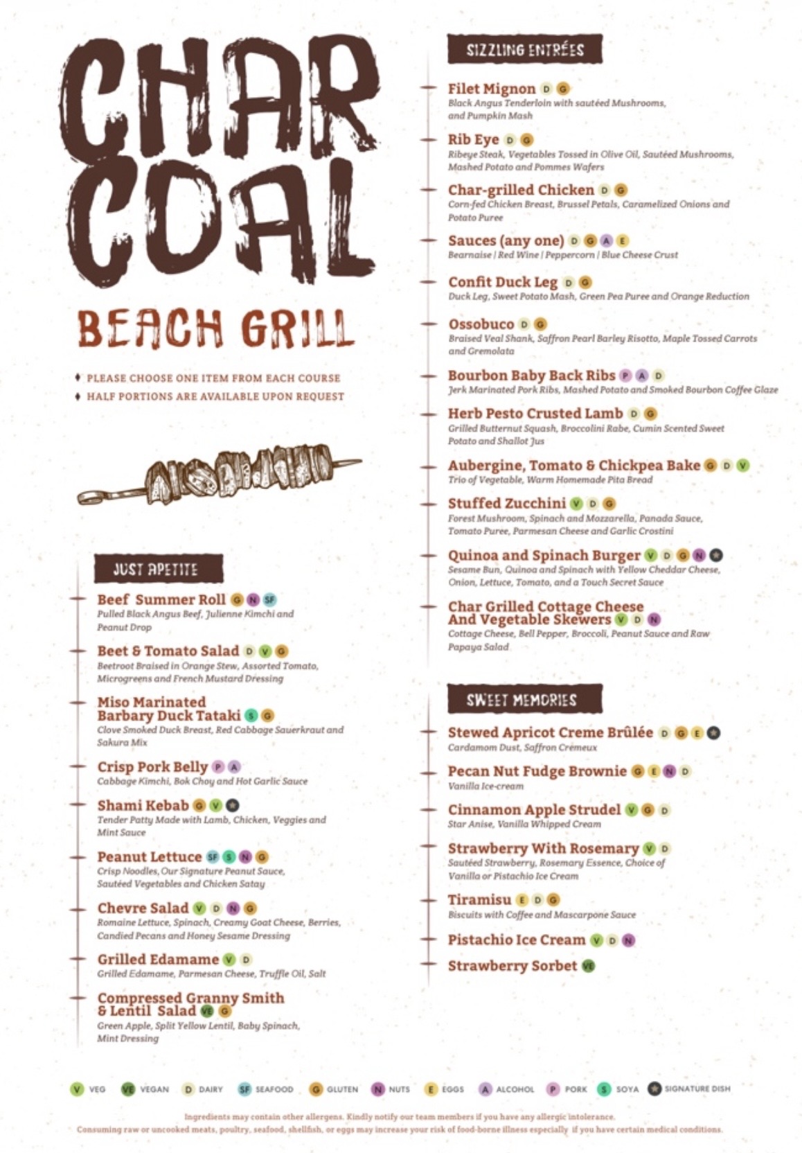 Charcoalのメニュー